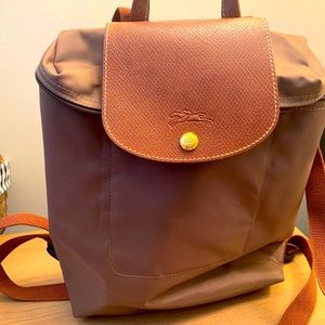 Longchamp Le Pliage Khaki Green Nylon Backpack